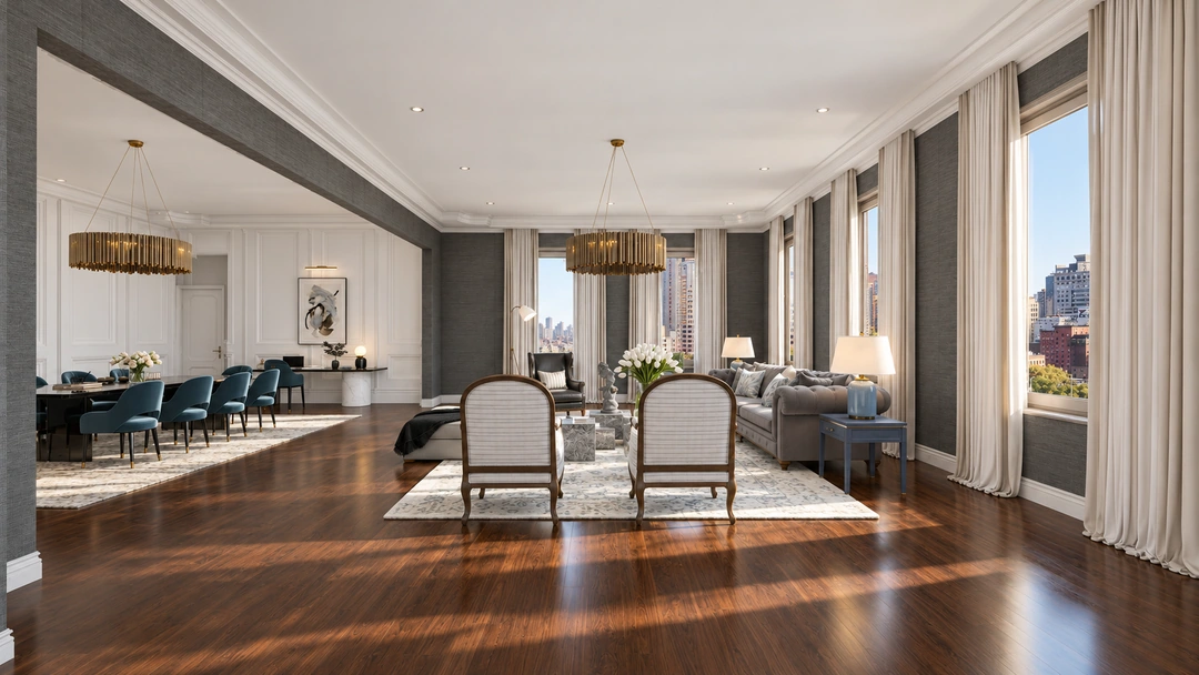 Daylight connection between the hotel lounge and dining room — New York, NY — Luxury Hotel, Studio Dalika; project view 6