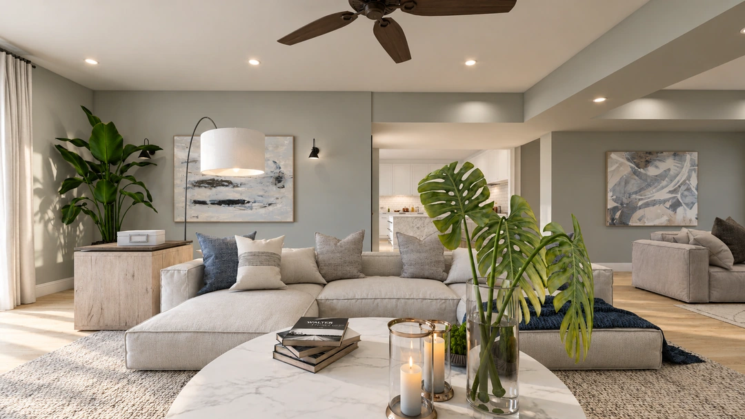 Bright living room with a fireplace — Houston, TX, Studio Dalika; project view 3