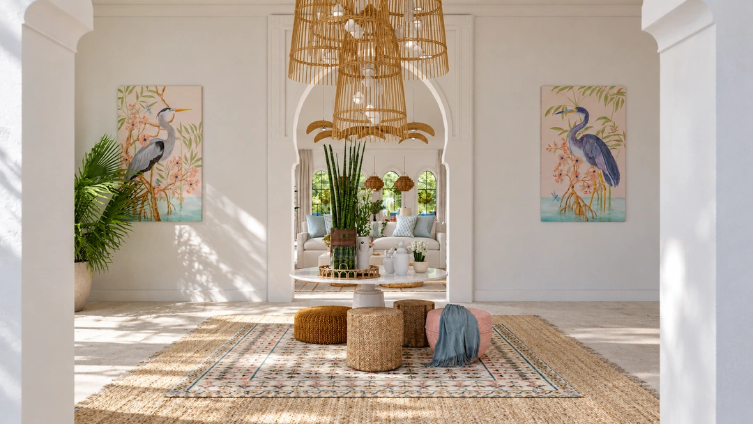 Arched corridor and garden-facing windows — Miami, FL, Studio Dalika; project view 5