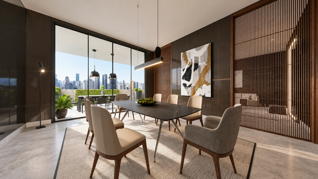 Dining room beside sliding terrace doors — New York, NY, Studio Dalika; project view 7